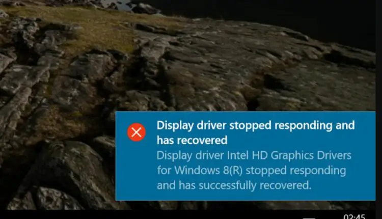 display dirver stopped working windows 10