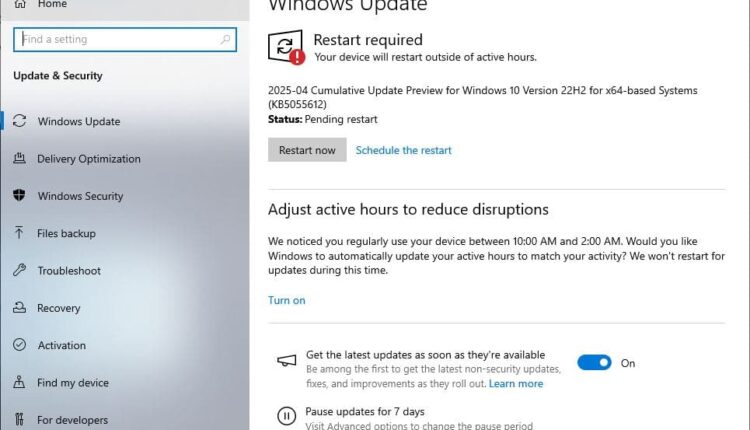 Windows 10 KB5055612 download