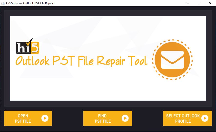 Hi5 Outlook PST File Repair main screen