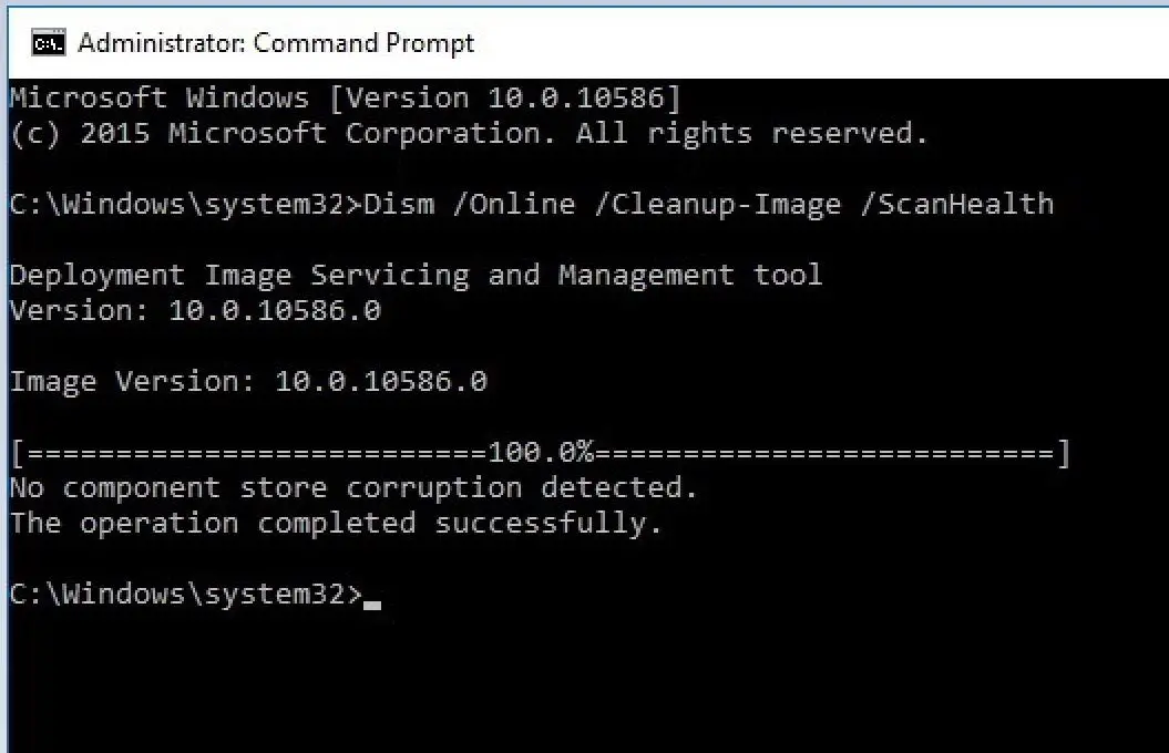 DISM Scanhealth command