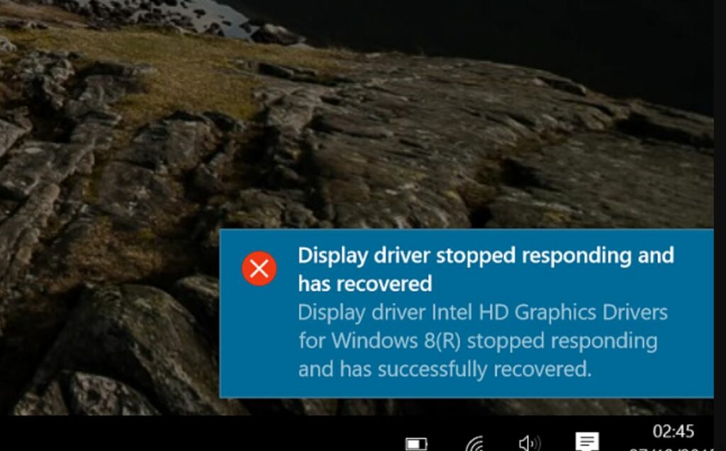 display dirver stopped working windows 10
