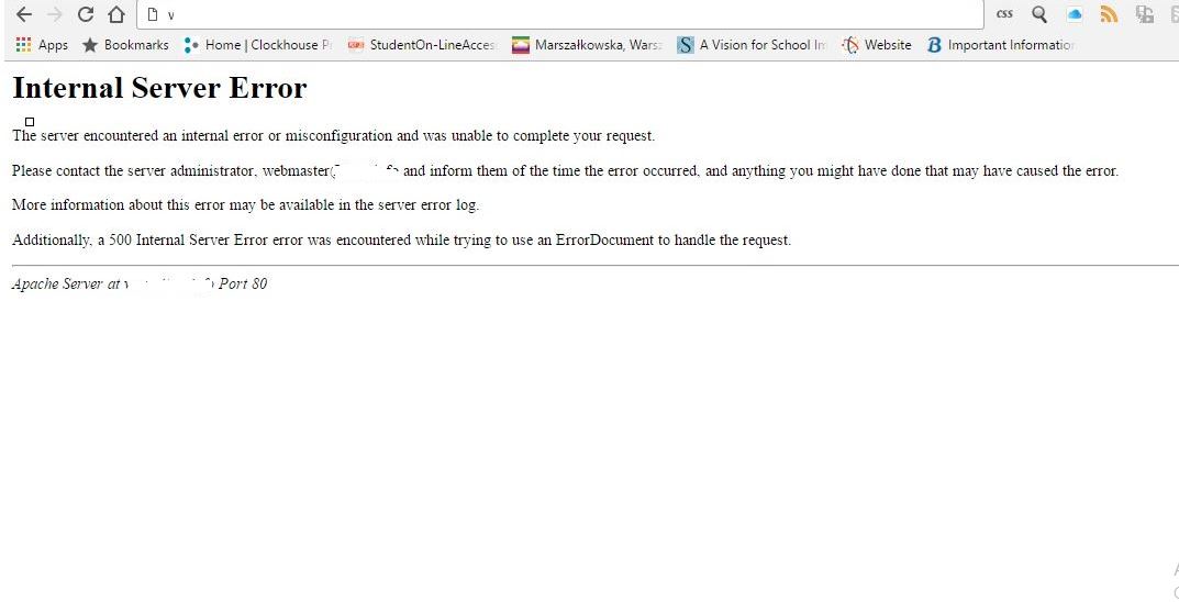 WordPress 500 internal server error