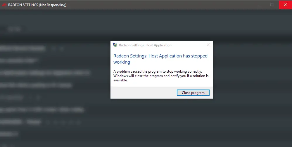Radeon settings host service грузит видеокарту. AMD software обновление. Application has stopped working. Host application AMD
