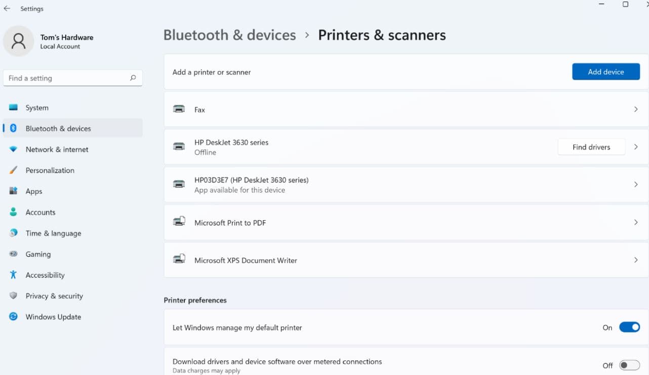 Add printer windows 11