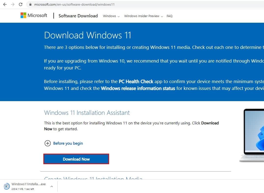 Download windows 11 installation assistant