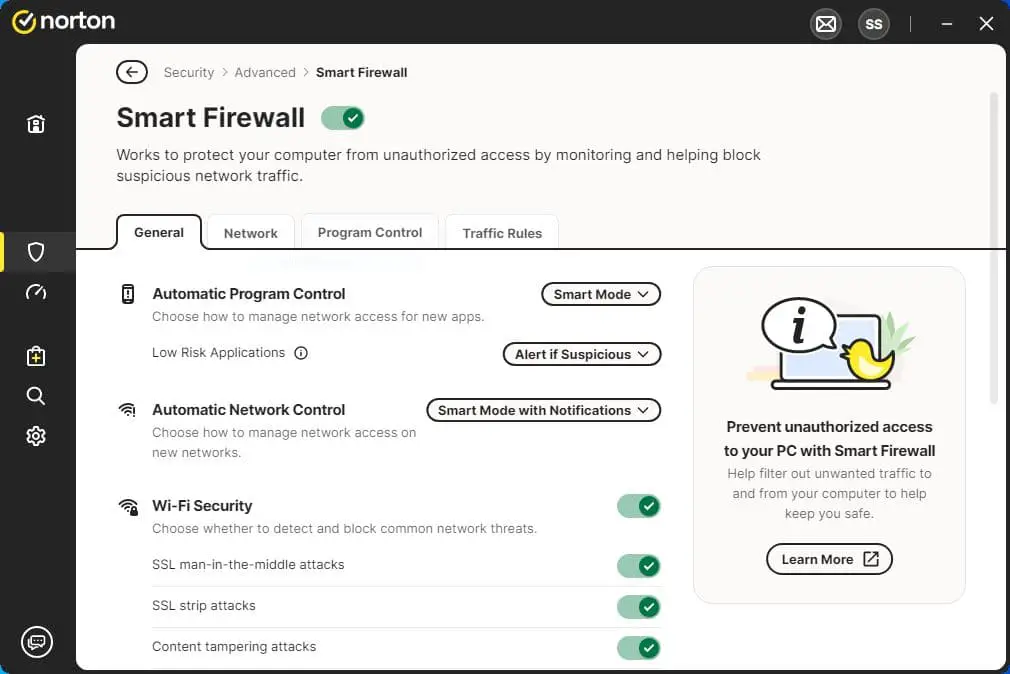 Norton smart firewall