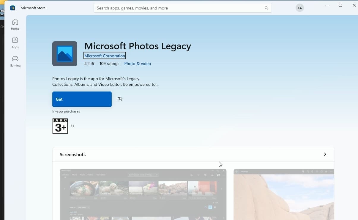 Photos Legacy App