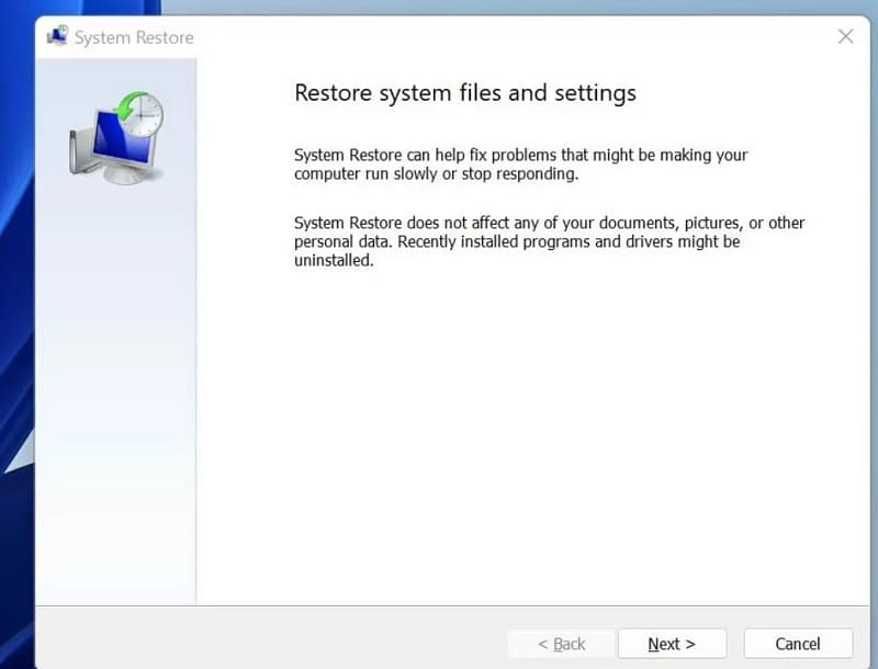windows 11 system restore