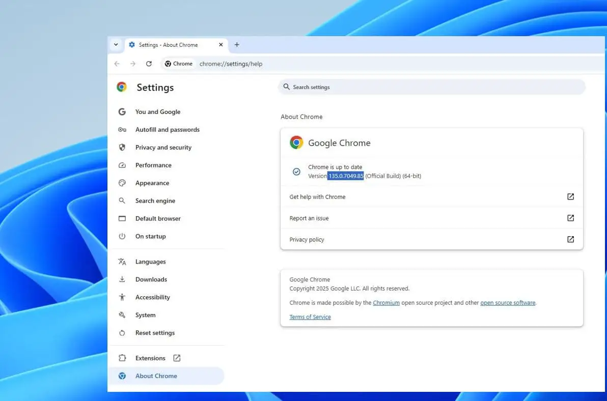 Chrome 135 download