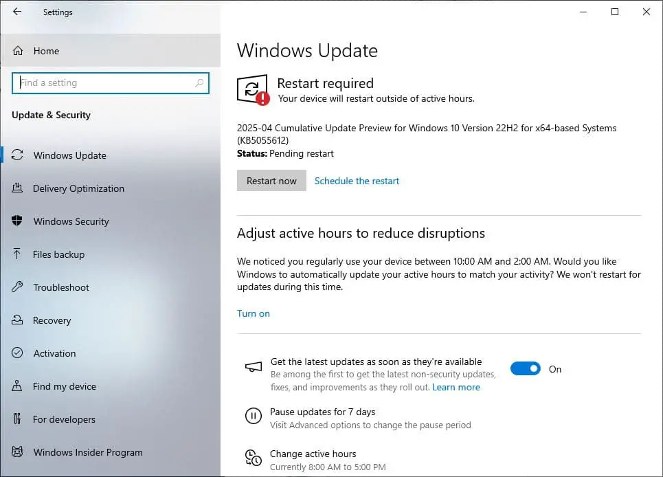 Windows 10 KB5055612 download