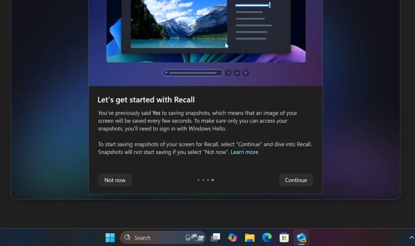 windows 11 Recall feature