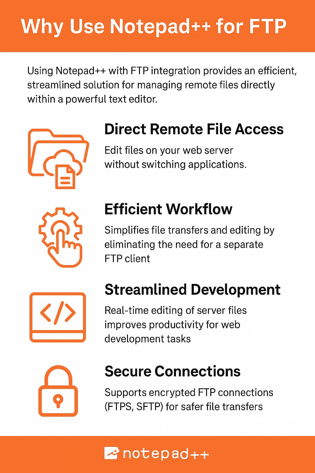 Benefits of Notepad++ with FTP