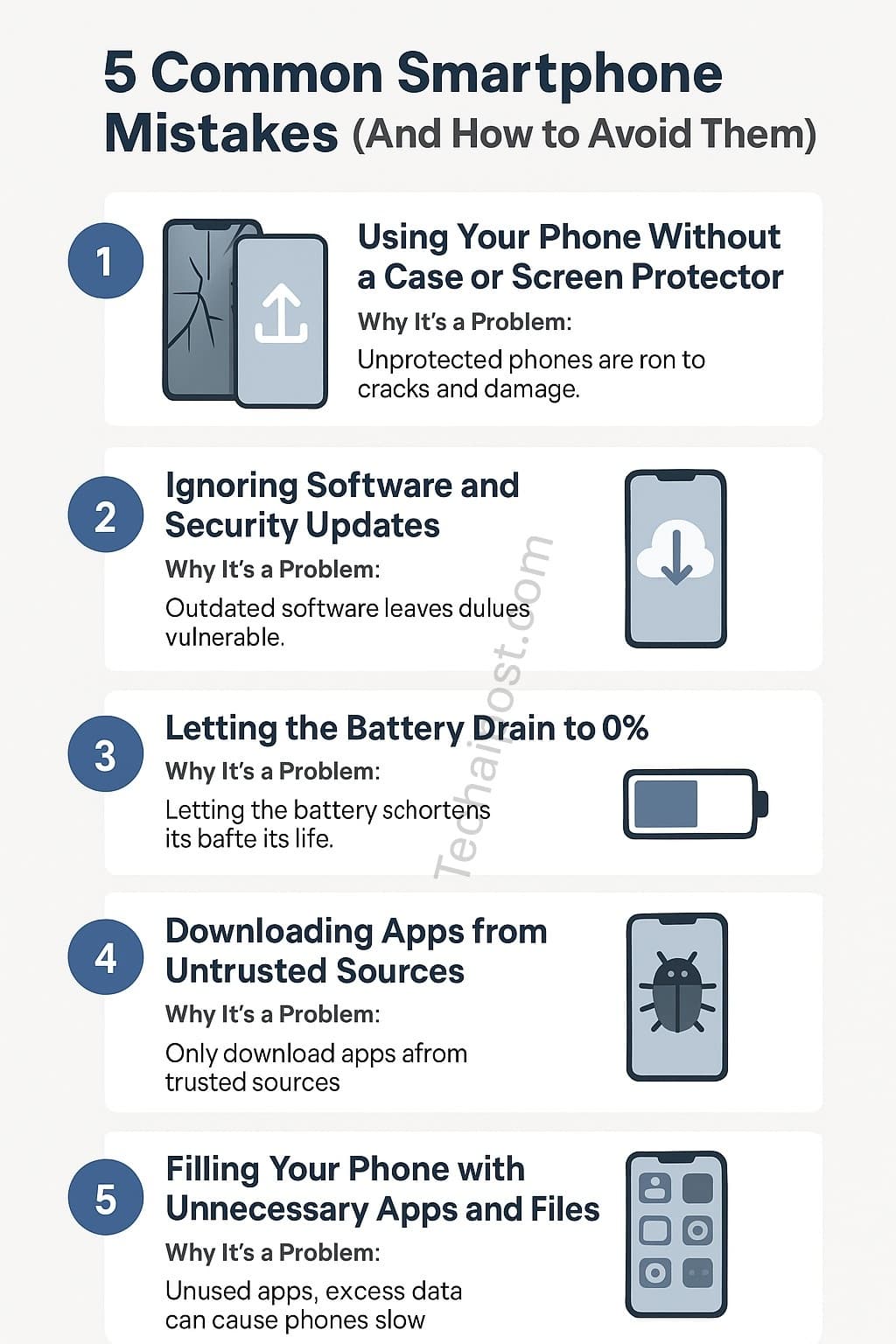 common smartphone mistakes infographic