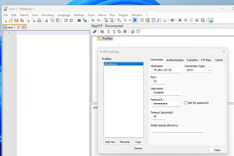 configure FTP server